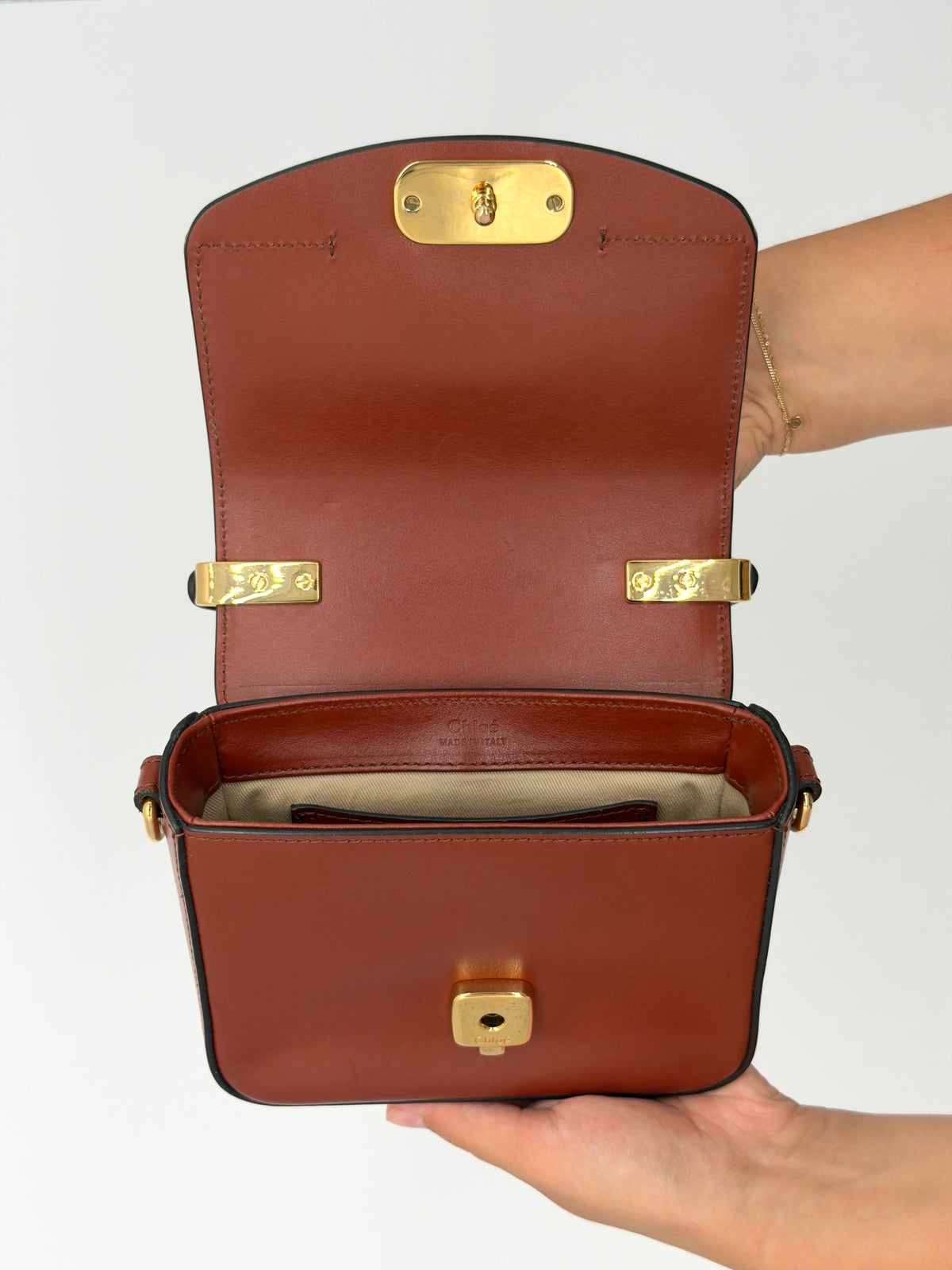 Chloé C Mini Crossbody Bag in Brown