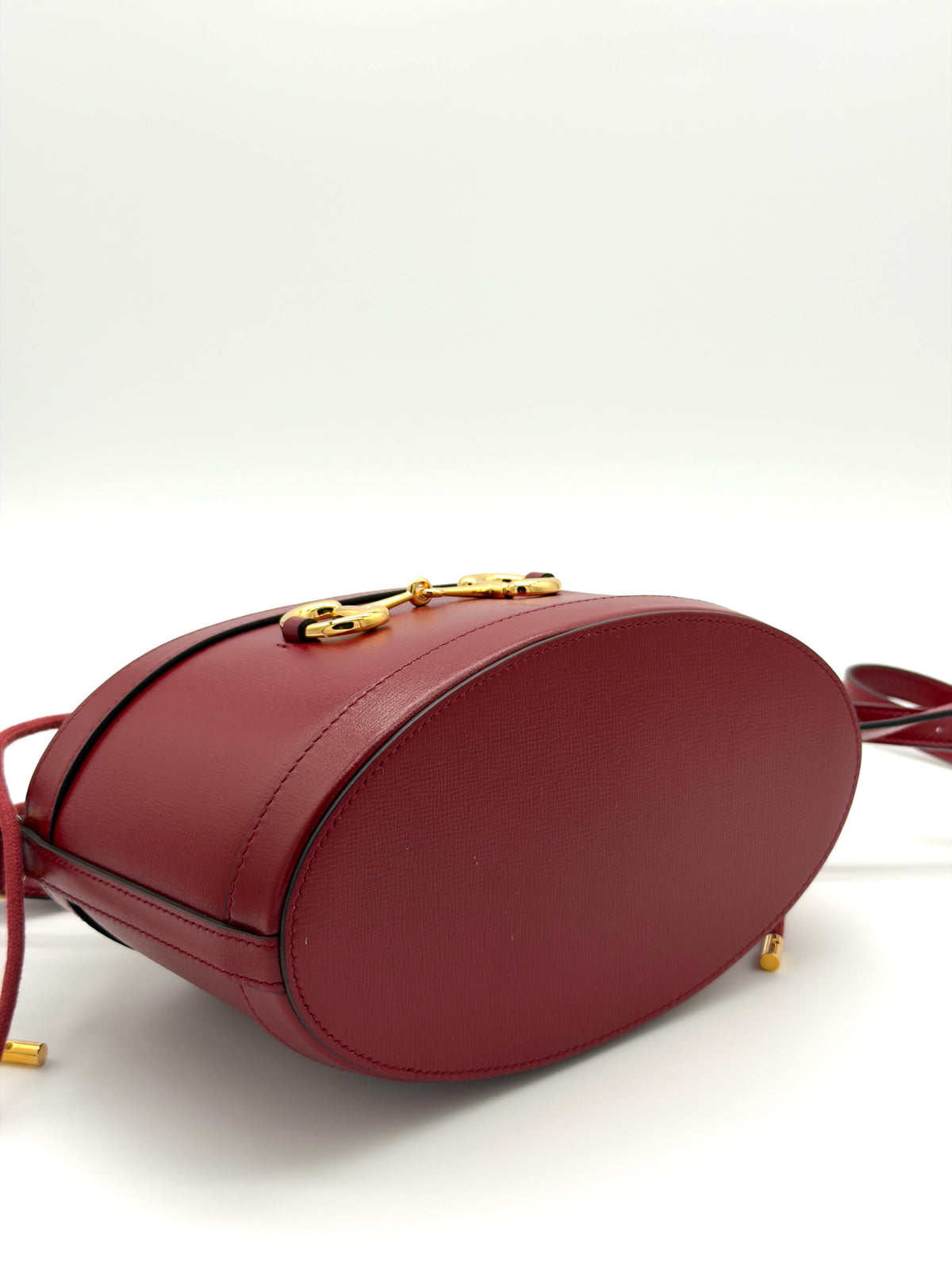 Gucci Horsebit 1955 Crossbody Bucket Bag in Cherry Red