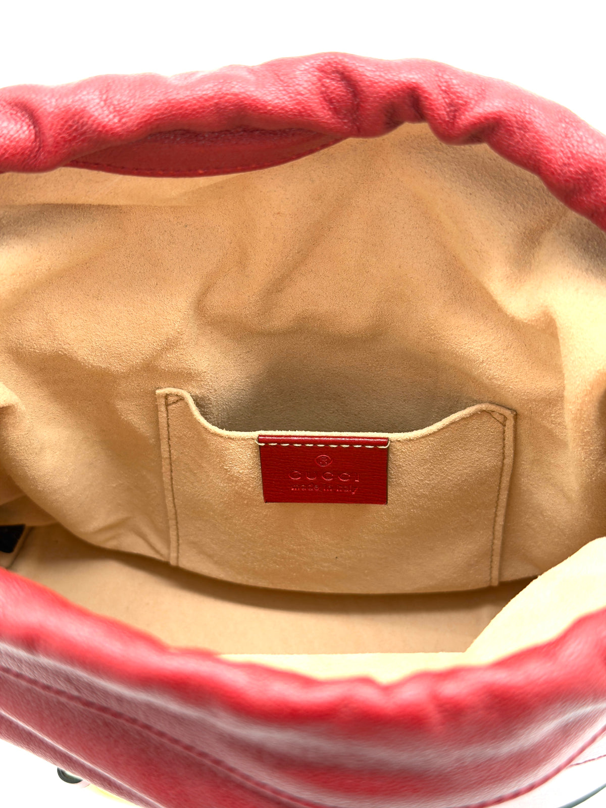Gucci Horsebit 1955 Crossbody Bucket Bag in Cherry Red