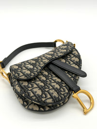 Dior Saddlebag Mini Blue Oblique Jacquard