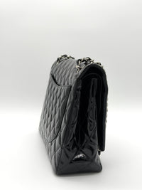 Chanel Timeless Double Flap Maxi in Black Quilted Patent Leather