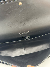 Chanel Timeless Double Flap Maxi in Black Quilted Patent Leather