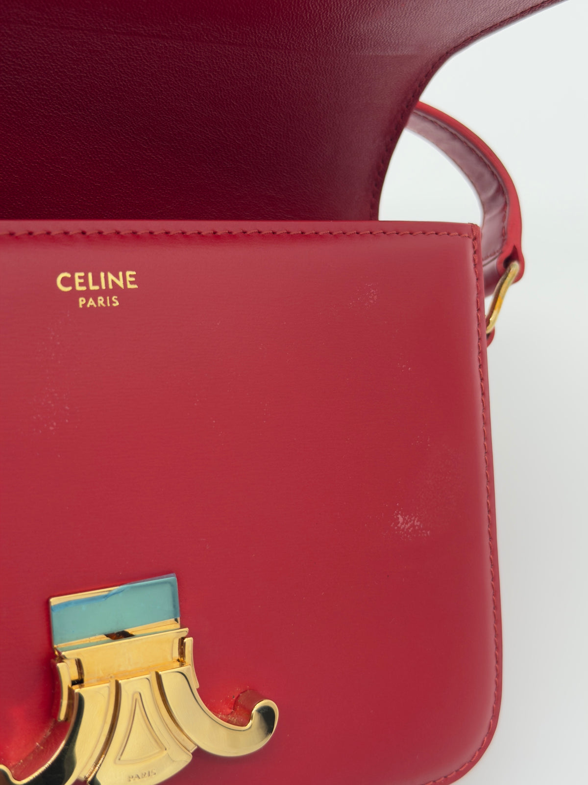 Celine Classique Triomphe Crossbody bag in Red