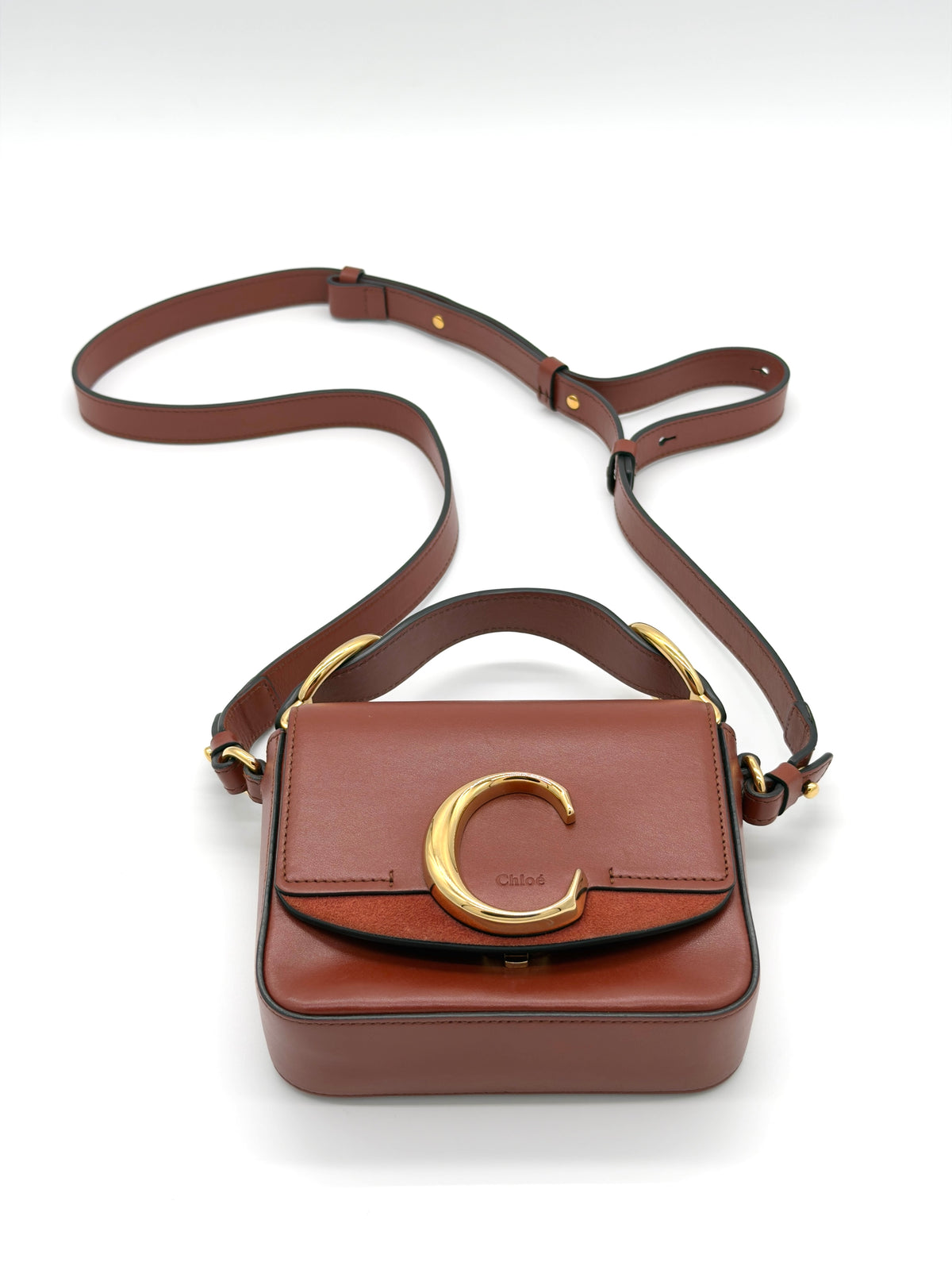 Chloé C Mini Crossbody Bag in Brown