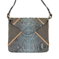 Chloé Snakeskin Envelope Bag in Grey