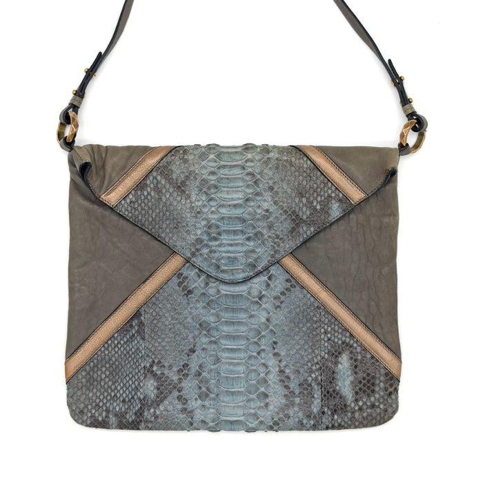 Chloé Snakeskin Envelope Bag in Grey