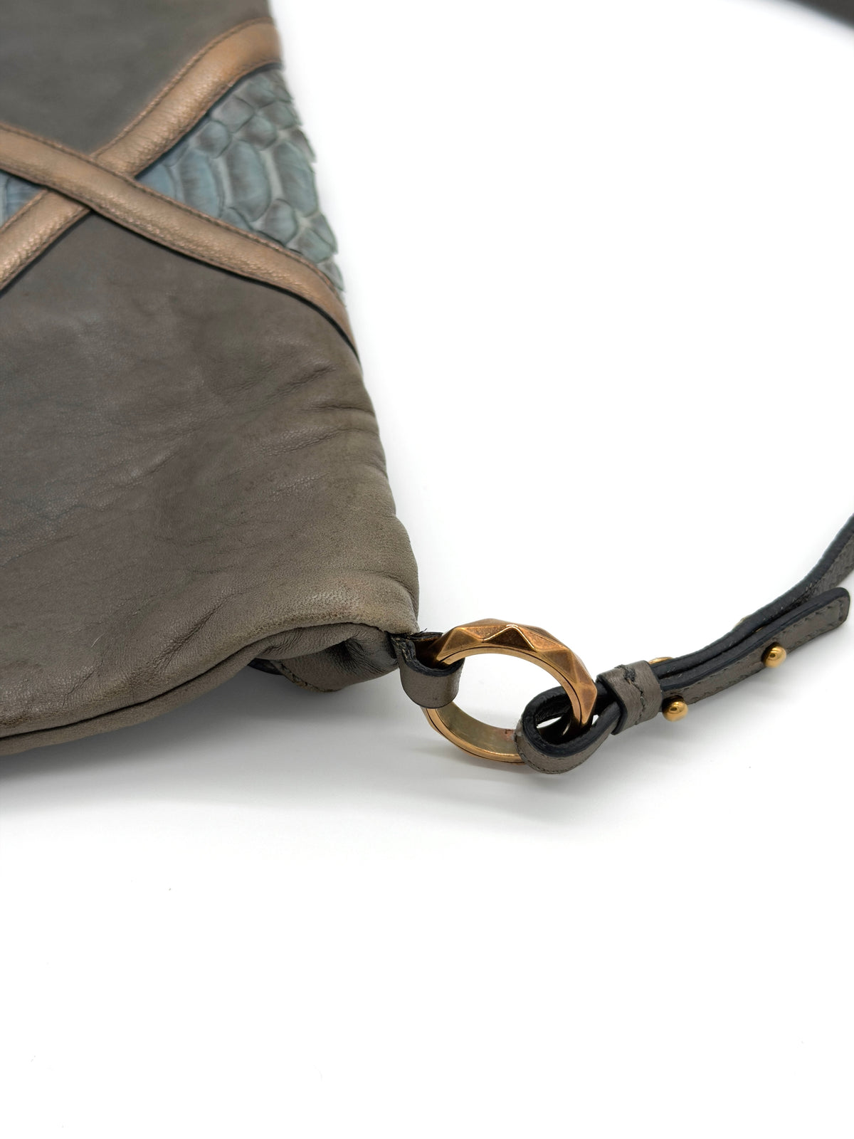 Chloé Snakeskin Envelope Bag in Grey