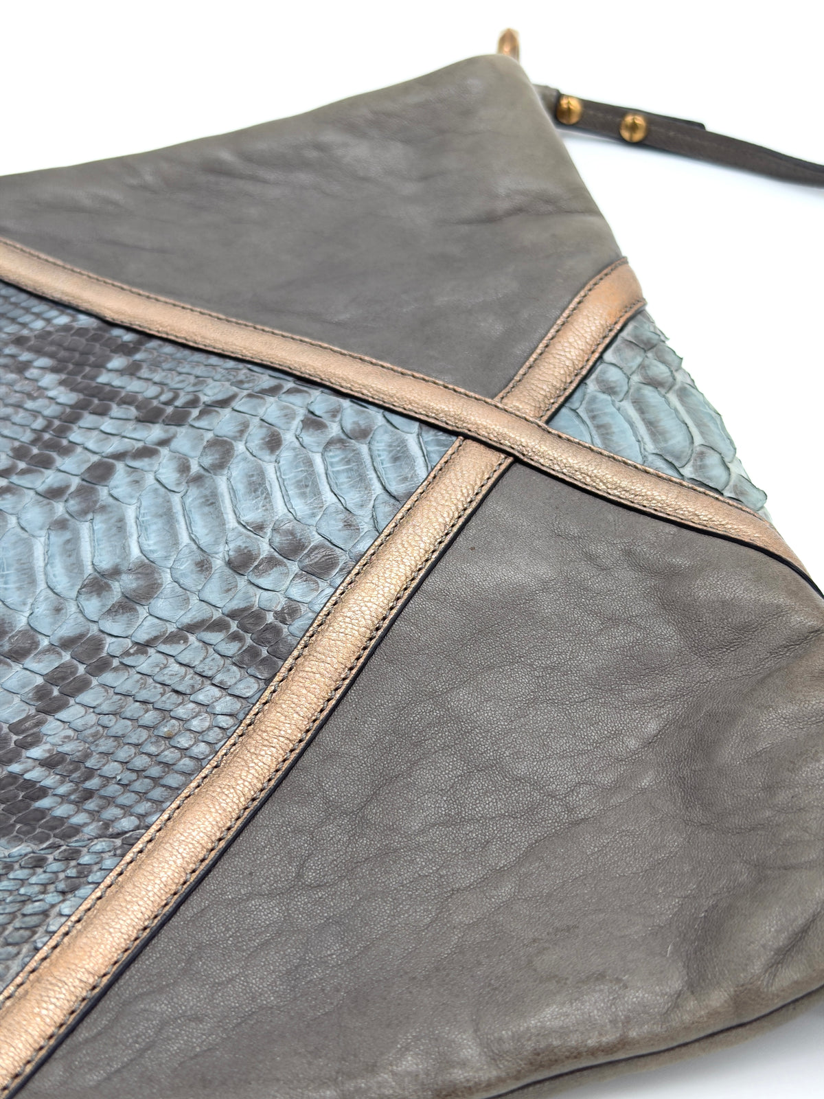 Chloé Snakeskin Envelope Bag in Grey