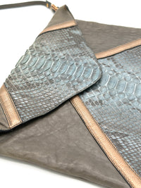 Chloé Snakeskin Envelope Bag in Grey