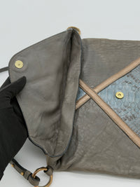 Chloé Snakeskin Envelope Bag in Grey
