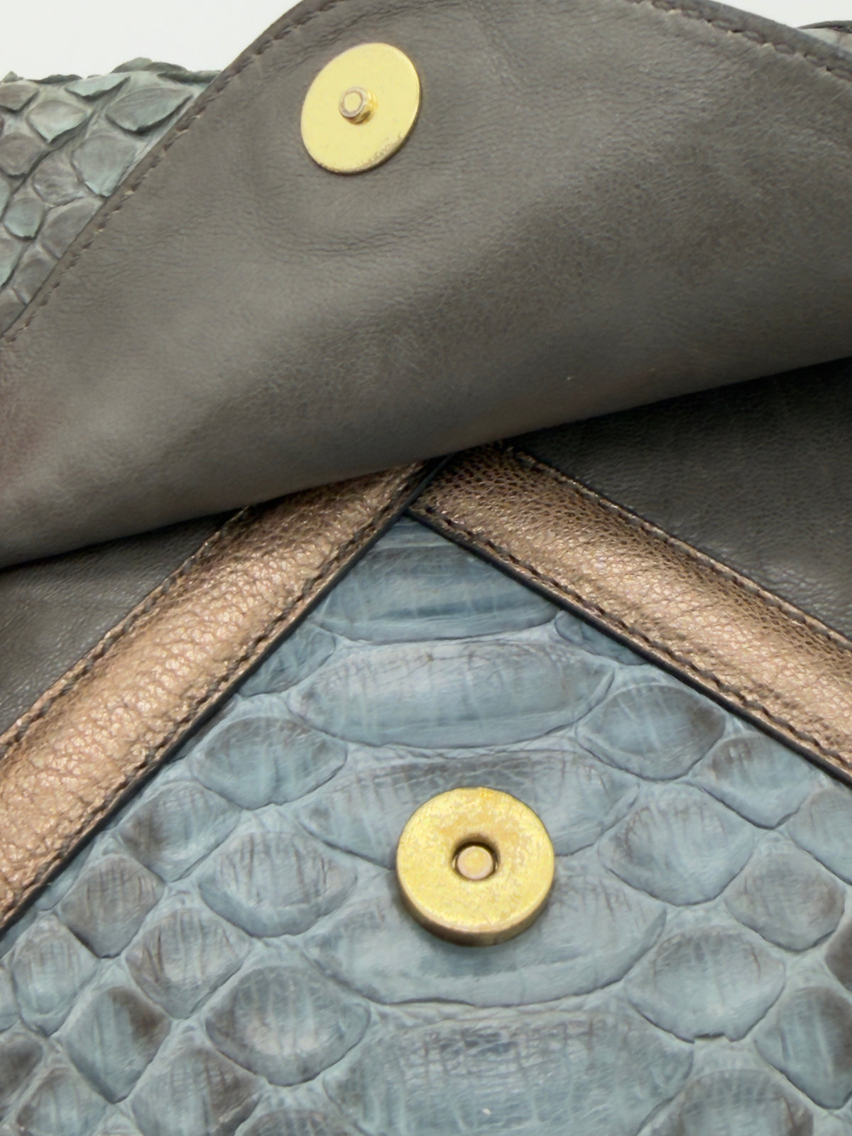 Chloé Snakeskin Envelope Bag in Grey