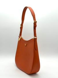 Prada Saffiano Leather Hobo Bag in Orange