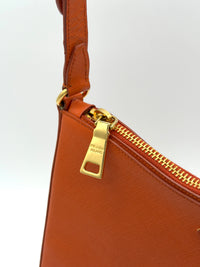 Prada Saffiano Leather Hobo Bag in Orange