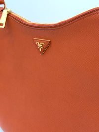 Prada Saffiano Leather Hobo Bag in Orange