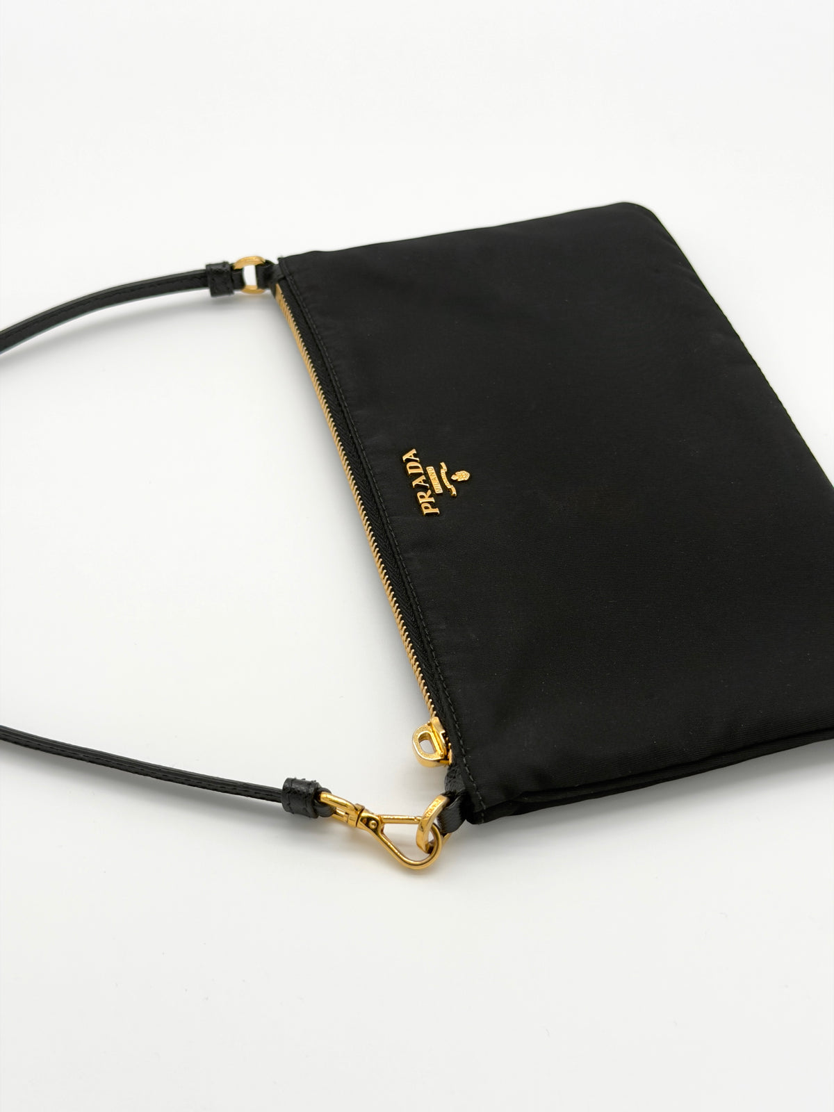 Prada Nylon and Saffiano Leather Strap Mini Clutch
