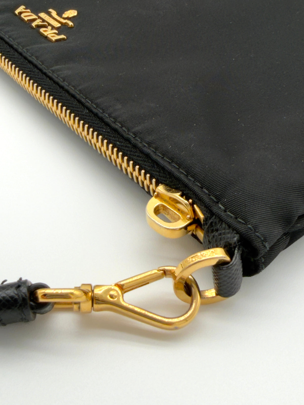 Prada Nylon and Saffiano Leather Strap Mini Clutch