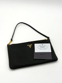 Prada Nylon and Saffiano Leather Strap Mini Clutch