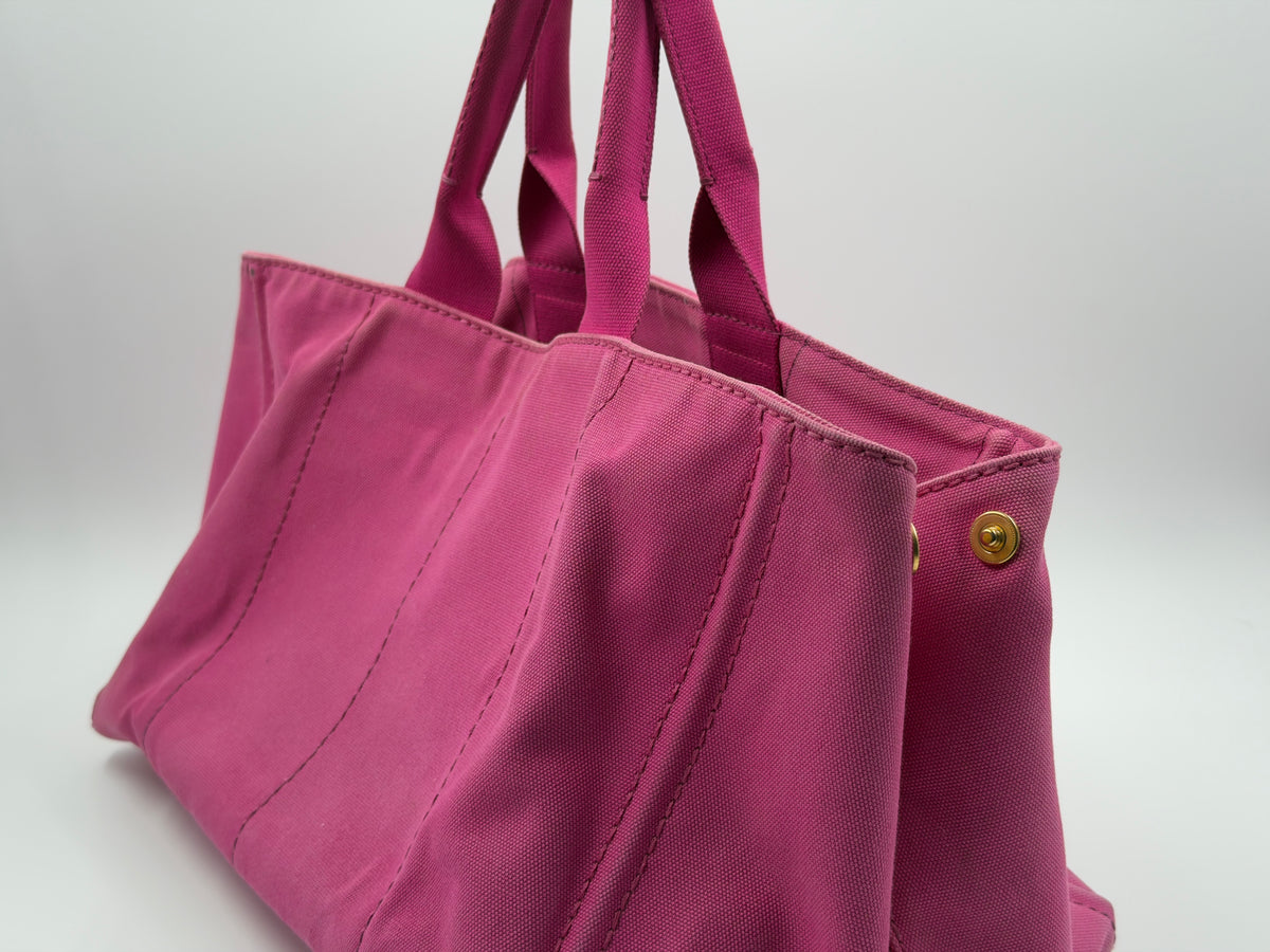 Prada Large Canapa Tote in Pink