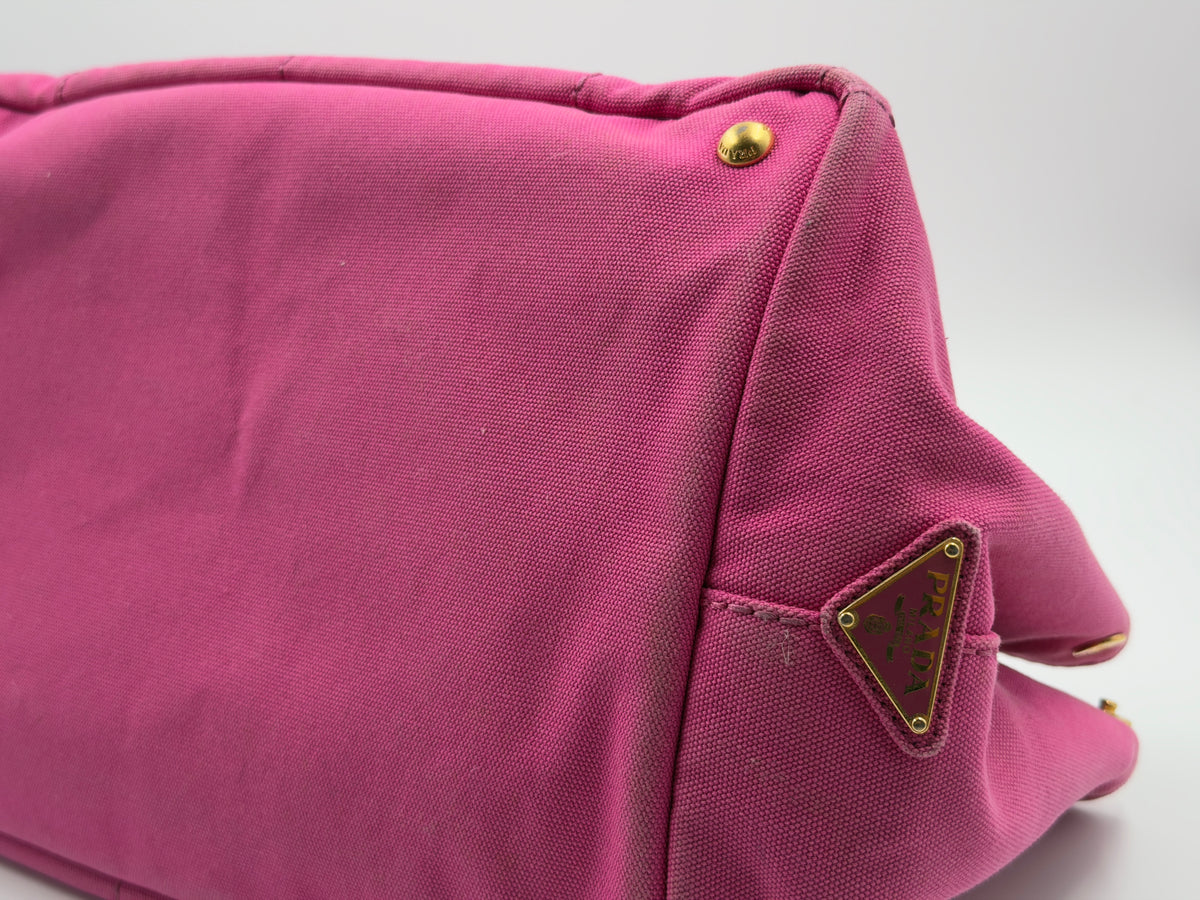 Prada Large Canapa Tote in Pink