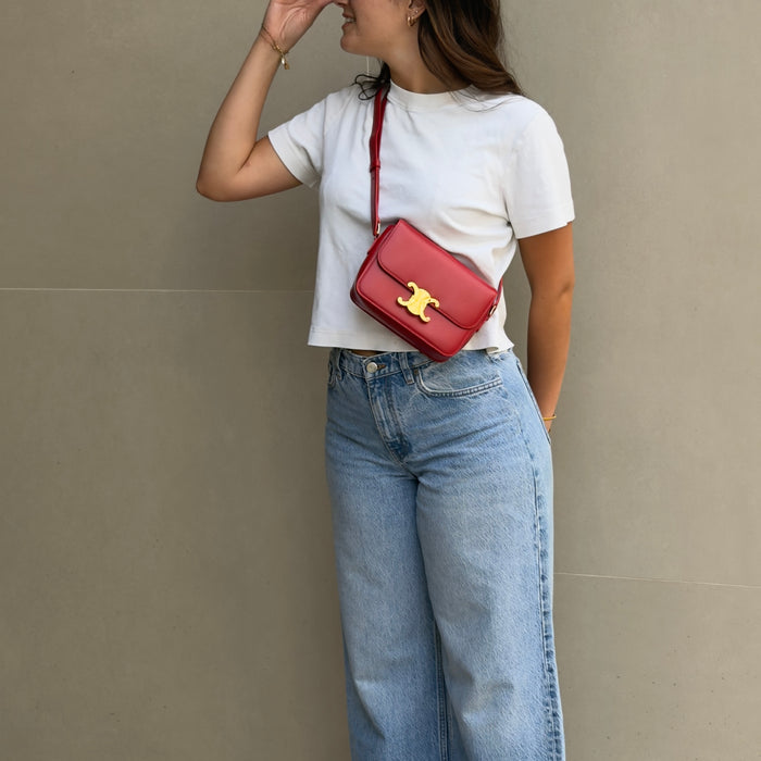Celine Classique Triomphe Crossbody bag in Red